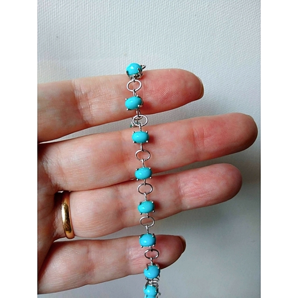 Solid 10KG Sleeping Beauty Turquoise bracelet - Picture 3 of 7